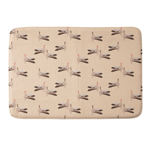 Iveta Abolina Geese Vertical Peach Memory Foam Bath Mat