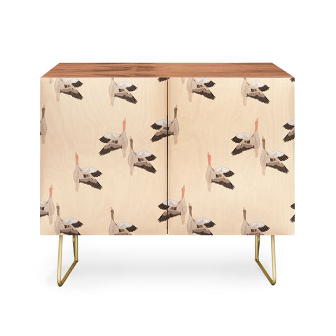 Iveta Abolina Geese Vertical Peach Credenza