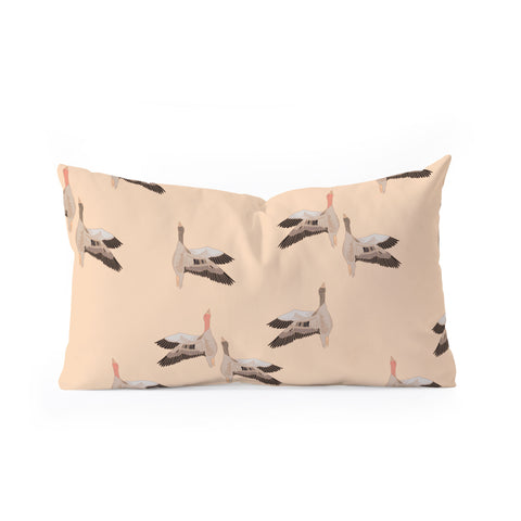 Iveta Abolina Geese Vertical Peach Oblong Throw Pillow
