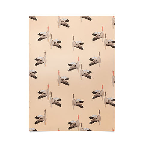Iveta Abolina Geese Vertical Peach Poster