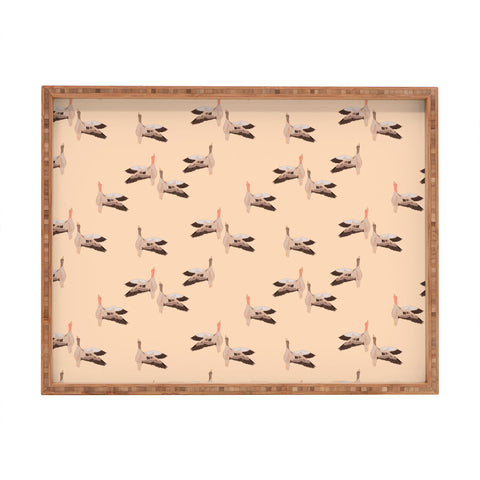 Iveta Abolina Geese Vertical Peach Rectangular Tray