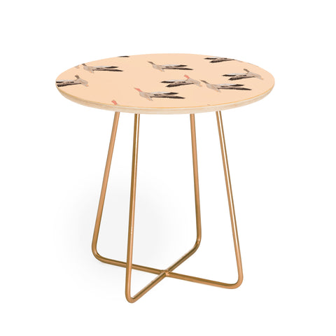 Iveta Abolina Geese Vertical Peach Round Side Table