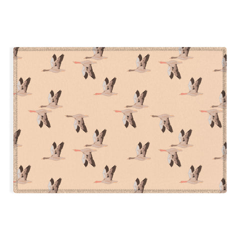 Iveta Abolina Geese Vertical Peach Outdoor Rug