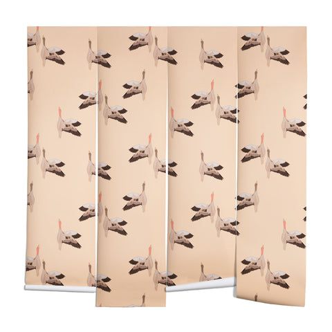 Iveta Abolina Geese Vertical Peach Wall Mural