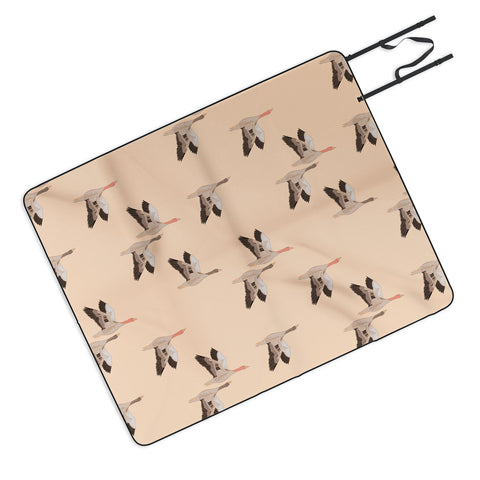 Iveta Abolina Geese Vertical Peach Picnic Blanket