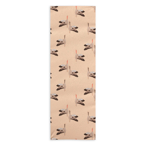 Iveta Abolina Geese Vertical Peach Yoga Towel