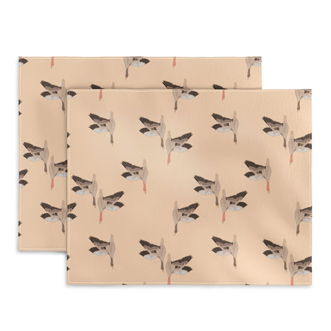 Iveta Abolina Geese Vertical Peach Placemat