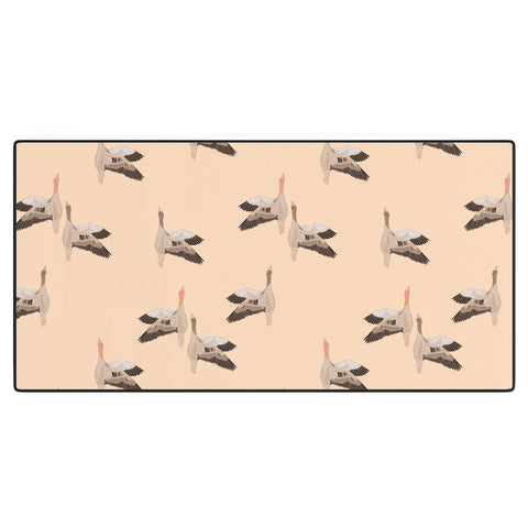 Iveta Abolina Geese Vertical Peach Desk Mat