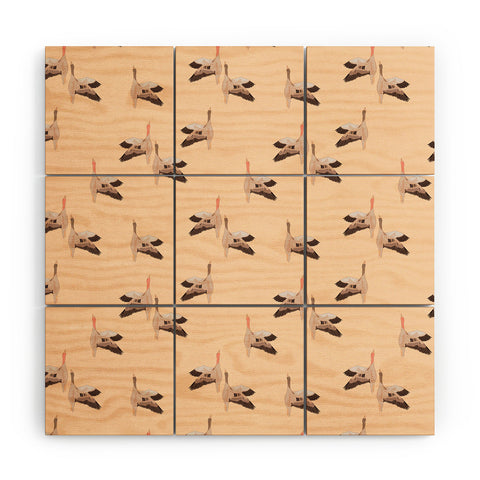 Iveta Abolina Geese Vertical Peach Wood Wall Mural