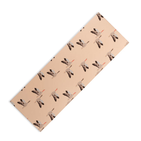 Iveta Abolina Geese Vertical Peach Yoga Mat