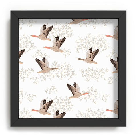 Iveta Abolina Geese White Recessed Framing Square