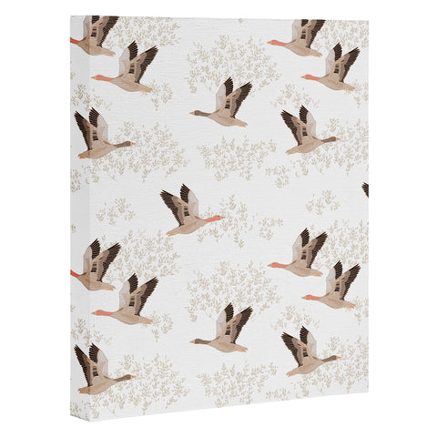 Iveta Abolina Geese White Art Canvas