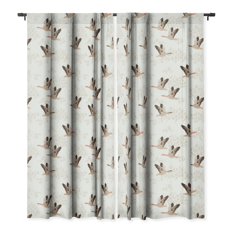 Iveta Abolina Geese White Blackout Window Curtain
