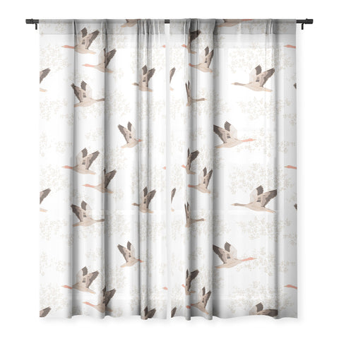 Iveta Abolina Geese White Sheer Non Repeat