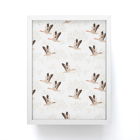Iveta Abolina Geese White Framed Mini Art Print