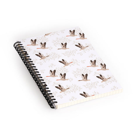 Iveta Abolina Geese White Spiral Notebook