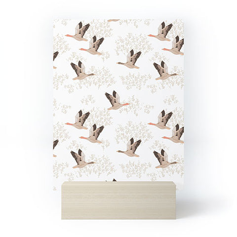 Iveta Abolina Geese White Mini Art Print