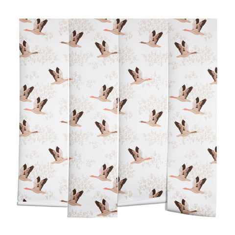 Iveta Abolina Geese White Wall Mural