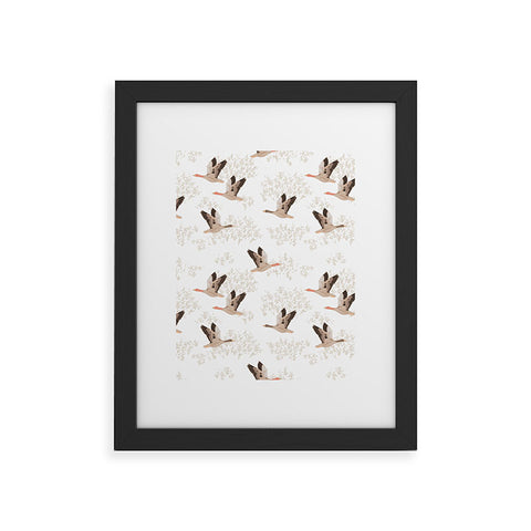 Iveta Abolina Geese White Framed Art Print