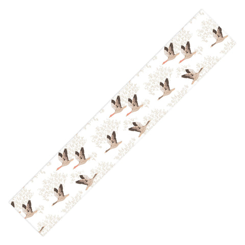 Iveta Abolina Geese White Table Runner
