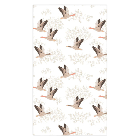 Iveta Abolina Geese White Tablecloth