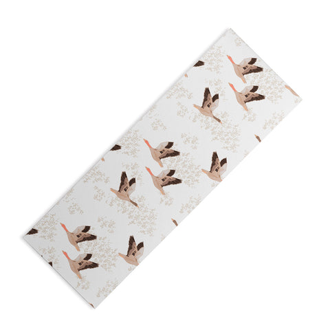 Iveta Abolina Geese White Yoga Mat