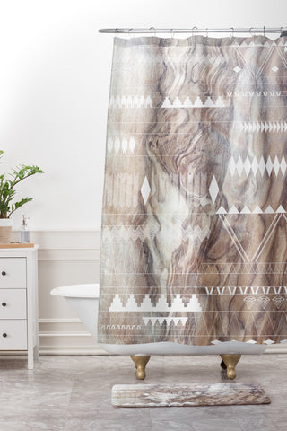 Iveta Abolina Geo Steps Shower Curtain And Mat