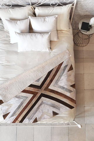 Iveta Abolina Geo Wood 1 Fleece Throw Blanket