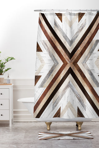 Iveta Abolina Geo Wood 1 Shower Curtain And Mat