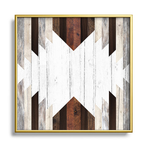Iveta Abolina Geo Wood 2 Metal Square Framed Art Print