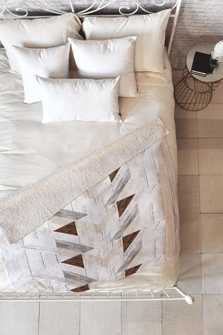 Iveta Abolina Geo Wood 4 Fleece Throw Blanket