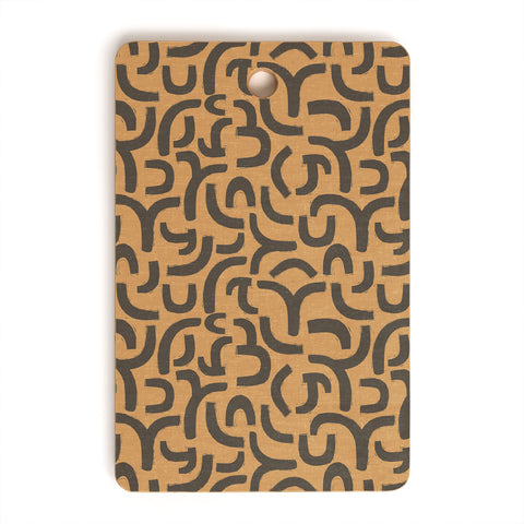 Iveta Abolina Geometric Lines Vintage Linen Cutting Board Rectangle