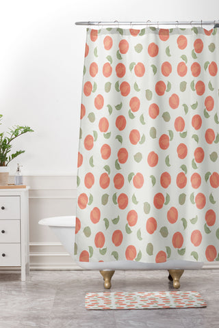 Iveta Abolina Georgia Peach II Shower Curtain And Mat