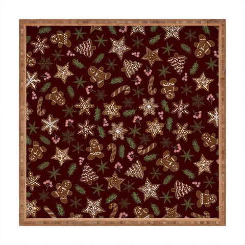 Iveta Abolina Gingerbread Cookies Red Square Tray