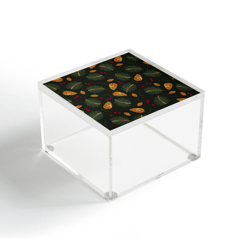 Iveta Abolina Golden Pine Cones Acrylic Box