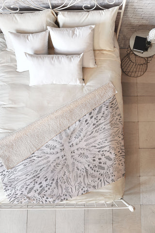 Iveta Abolina Gray Maze Fleece Throw Blanket