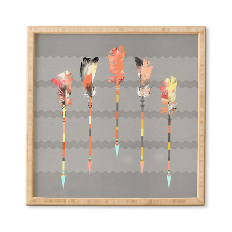 Iveta Abolina Gray Pastel Feathers Framed Wall Art