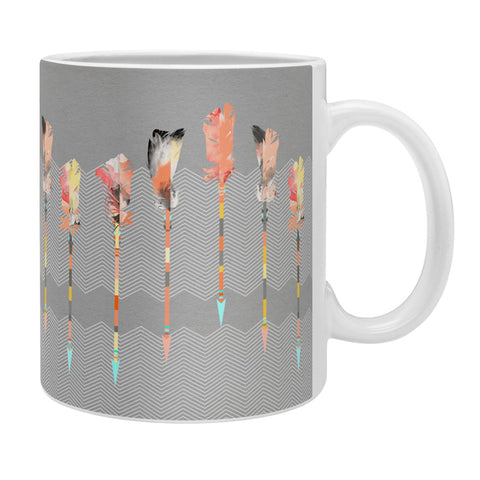 Iveta Abolina Gray Pastel Feathers Coffee Mug