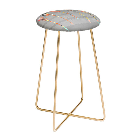 Iveta Abolina Gray Pastel Feathers Counter Stool