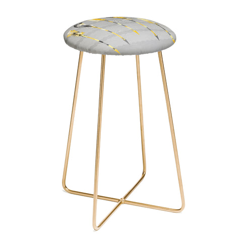 Iveta Abolina Gray Yellow Feathers Counter Stool