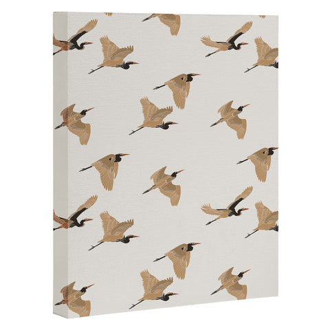 Iveta Abolina Herons Tan Cream Art Canvas