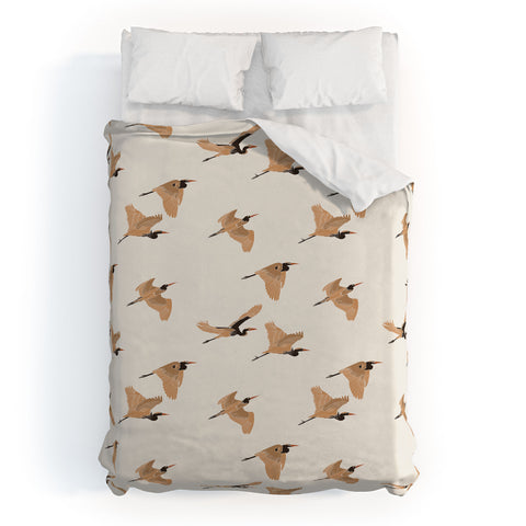 Iveta Abolina Herons Tan Cream Duvet Cover