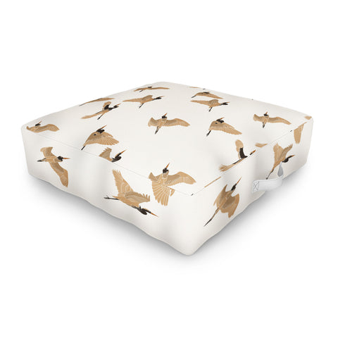 Iveta Abolina Herons Tan Cream Outdoor Floor Cushion