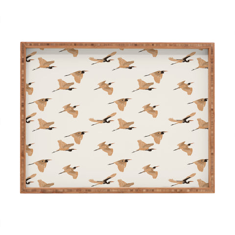Iveta Abolina Herons Tan Cream Rectangular Tray
