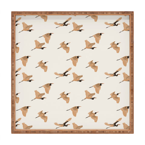 Iveta Abolina Herons Tan Cream Square Tray