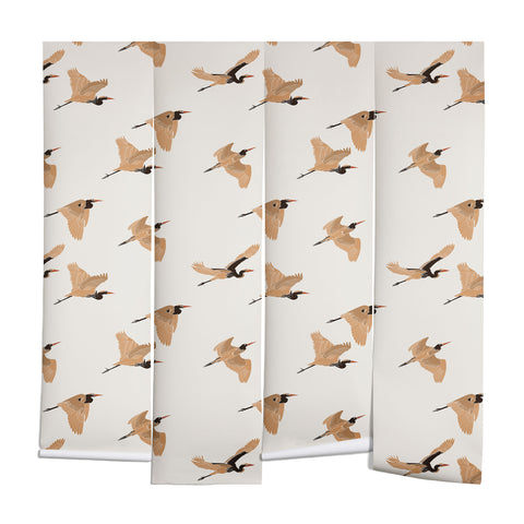 Iveta Abolina Herons Tan Cream Wall Mural
