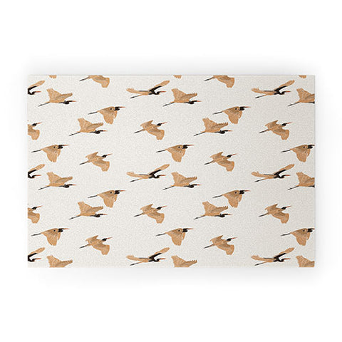 Iveta Abolina Herons Tan Cream Welcome Mat