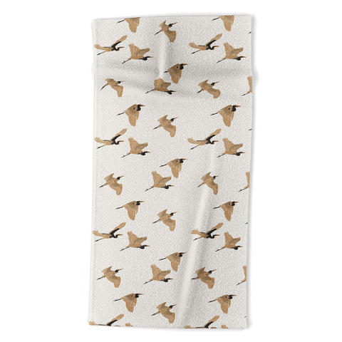 Iveta Abolina Herons Tan Cream Beach Towel
