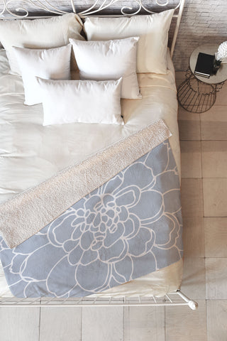 Iveta Abolina Iceland Frost Blue Fleece Throw Blanket