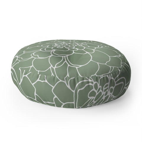 Iveta Abolina Iceland Frost Green Floor Pillow Round